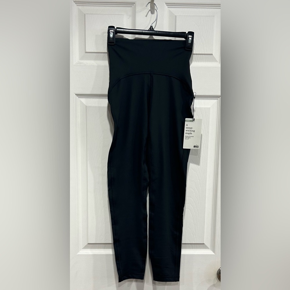 REI Women's S Small Active Pursuits 7/8 Tights Leggings Black UPF 50 NWT